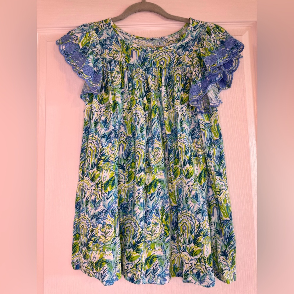 Lilly Pulitzer Tropical Blue and Green Kids Dress